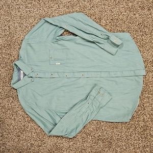 Ben Sherman Long-sleeved Green and White Stripe Shirt